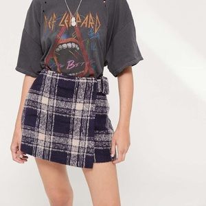 NWT Urban Outfitter Wool Plaid Wrap Skirt